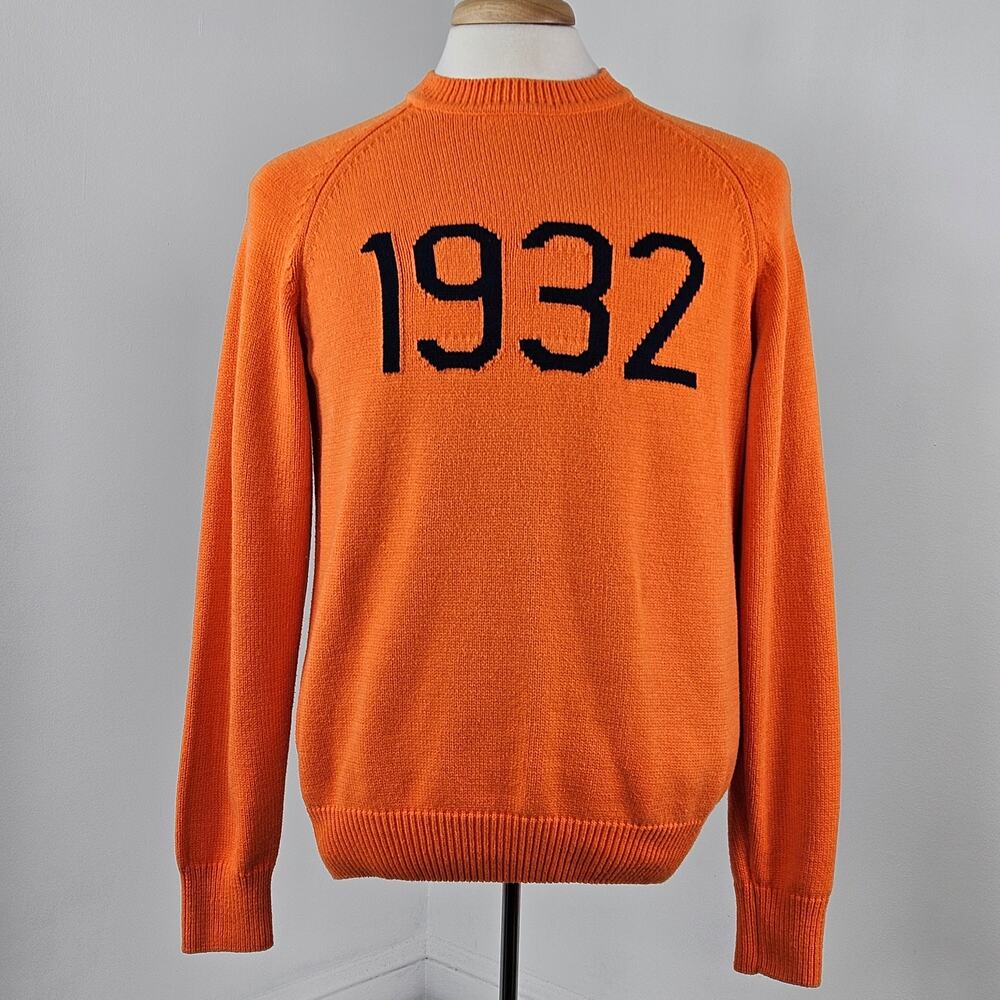 Hillflint Whitney‎ Art Museum Bienniel 1932 Orange Sweater Men Large MINOR FLAWS